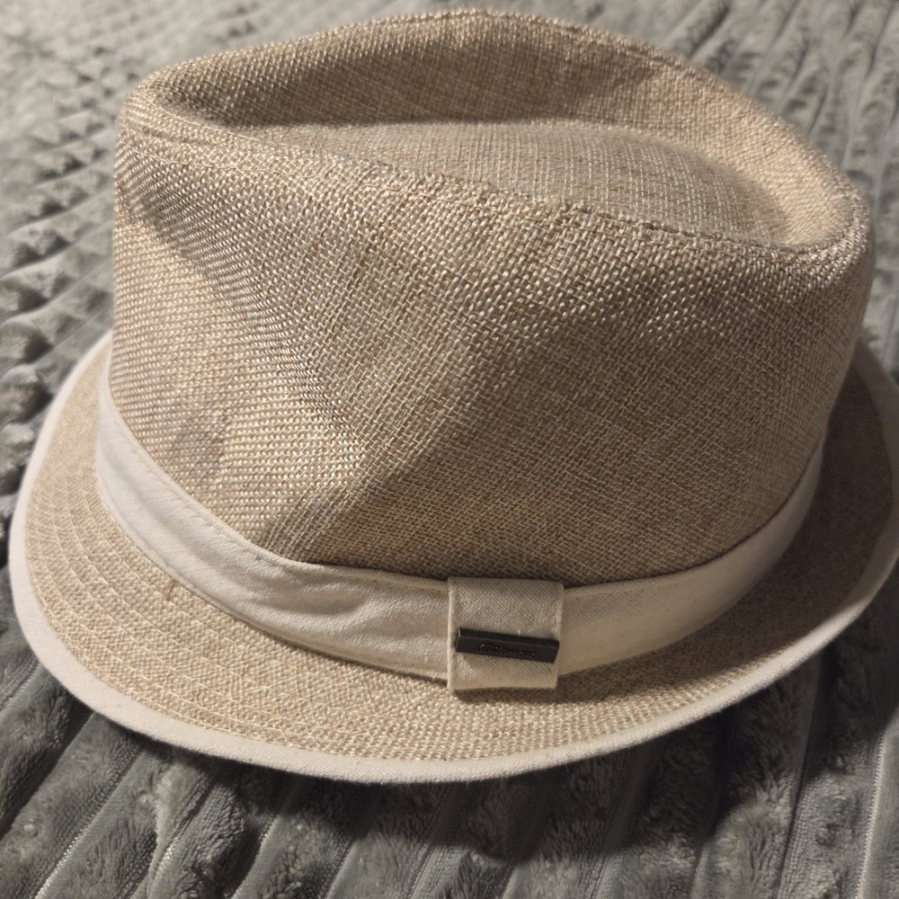 Biltmore 1917 Fedora Hat Mens XL Tan Summer Trilby Panama Style Resort Wear